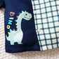 Children's Hat Dinosaur Plaid Button Up Top and Shorts 3-Piece Set - Farnelli