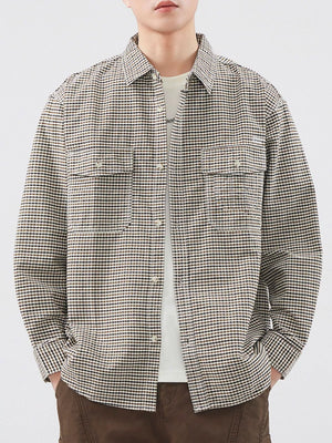 Men's Plus Size Plaid Button Up Long Sleeve Shirt - Farnelli