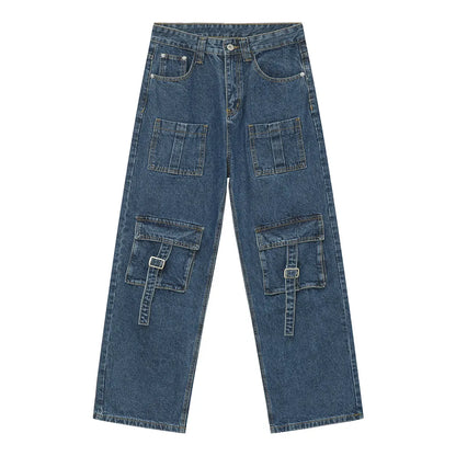 Mid Rise Men's Jeans with Cargo Pockets - Farnelli
