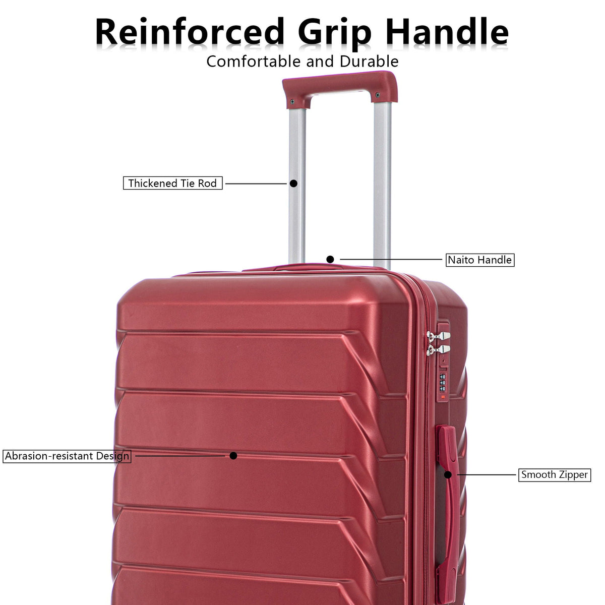 HouseOfZazla 3-piece spinner wheel luggage set with combination locks