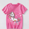 Children's Unicorn Graphic Short Sleeve T-Shirt - Fuchsia Pink