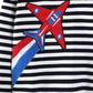 Children's Striped Airplane Applique Crewneck Sweatshirt - Farnelli