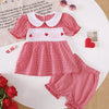 Children's Gingham 'LOVE' Top and Shorts Set - Multicolor