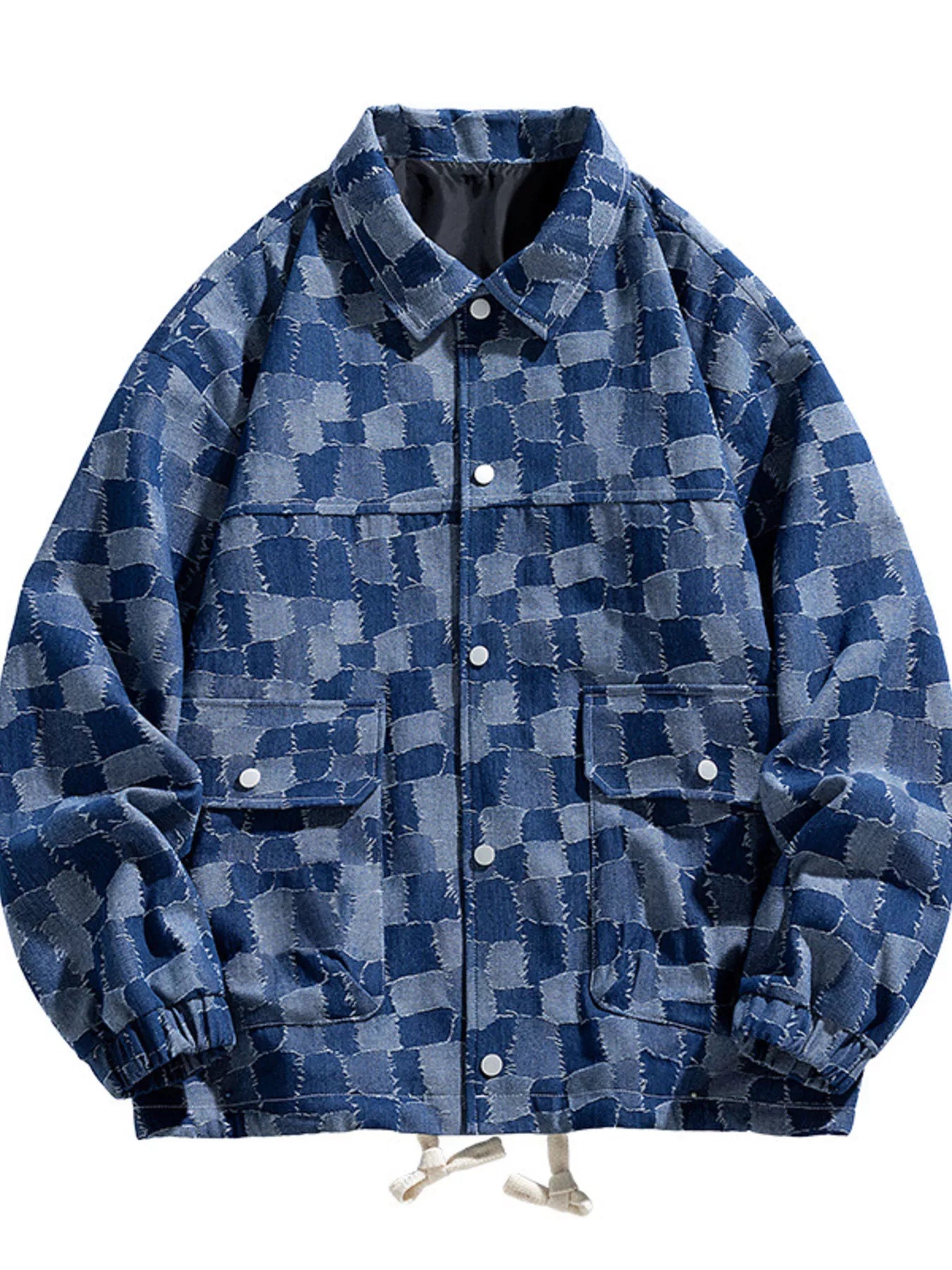 Men's Full Size Snap Down Denim Jacket Plus Size - Farnelli