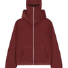 Men's Zip Up Long Sleeve Hoodie with Mask - Burgundy