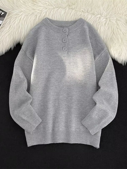 Men's Button Detail Long Sleeve Sweater - Farnelli