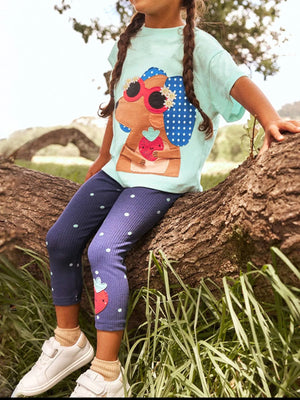 Children's Animal Tee and Polka Dot Leggings Set - Farnelli