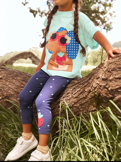Children's Animal Tee and Polka Dot Leggings Set - Farnelli