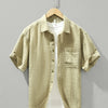 Men's Plus Size Textured Short Sleeve Casual Shirt - Green