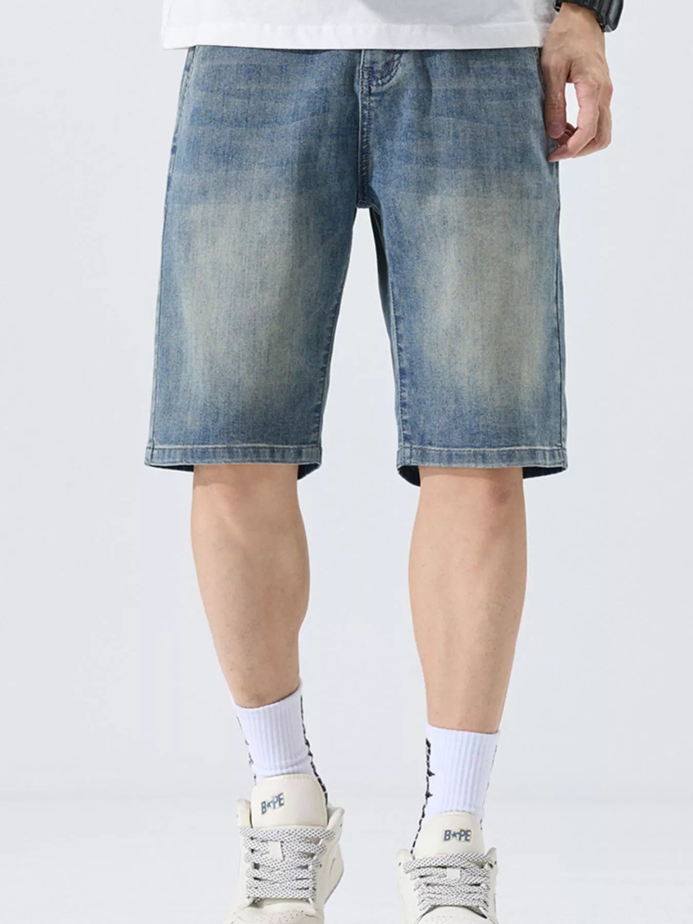 Men's Washed Loose Fit Denim Shorts - Farnelli