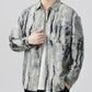 Men's Plus Size Tie-Dye Button Up Long Sleeve Shirt - Farnelli