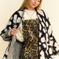 Davi & Dani Leopard Open Front Long Sleeve Cardigan - Farnelli