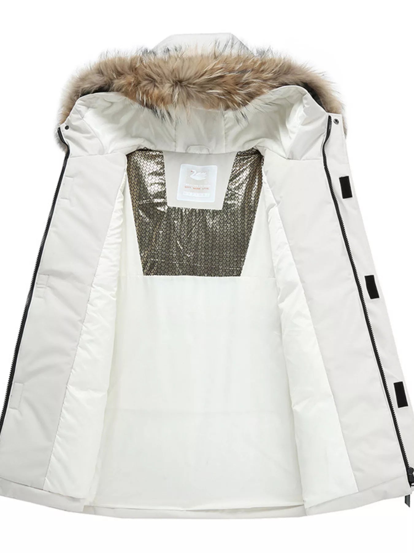 Men's Full Size Fur Hooded Winter Parka Coat Plus Size - Farnelli