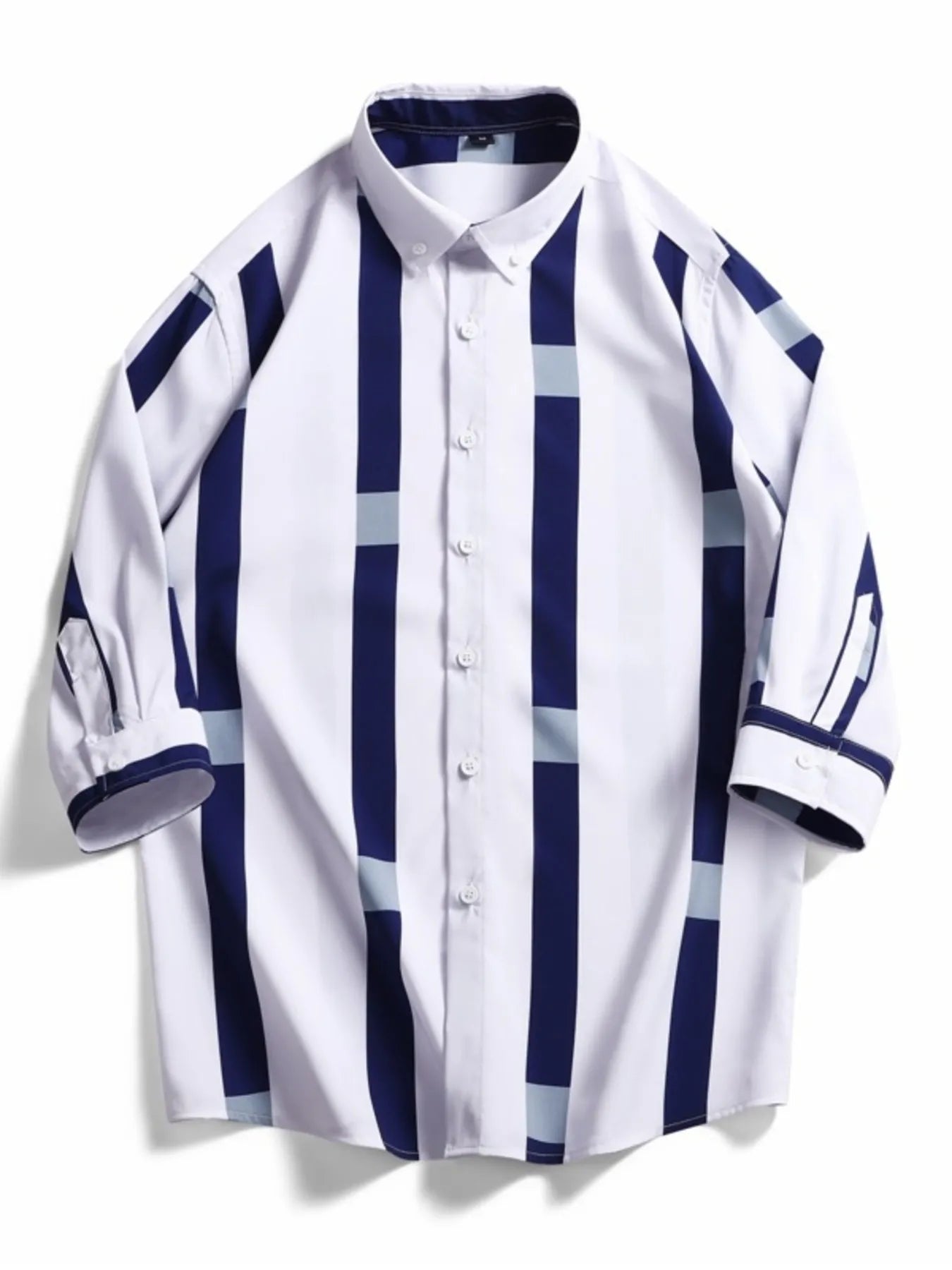 Men's Plus Size Striped Print Casual Shirt - Farnelli