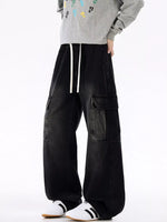 Men's Plus Size Wide-Leg Cargo Jeans - Farnelli