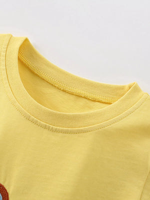 Children's Excavator & Truck Embroidered Two-Piece Set - Farnelli