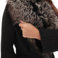 Genuine Silver Fox Cashmere Blend Coat