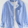 Men's Plus Size Button Up Long Sleeve Shirt - Sky Blue