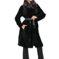 Genuine Astrakhan Silver Fox Trim Coat