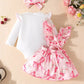 Children's Bowknot Print Ruffle Trim 3 Piece Set - Farnelli