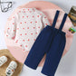 Children's Heart Print Bodysuit & Suspender Pants Set - Farnelli