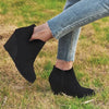 High Heel Ankle Boots with Side Zip - Black