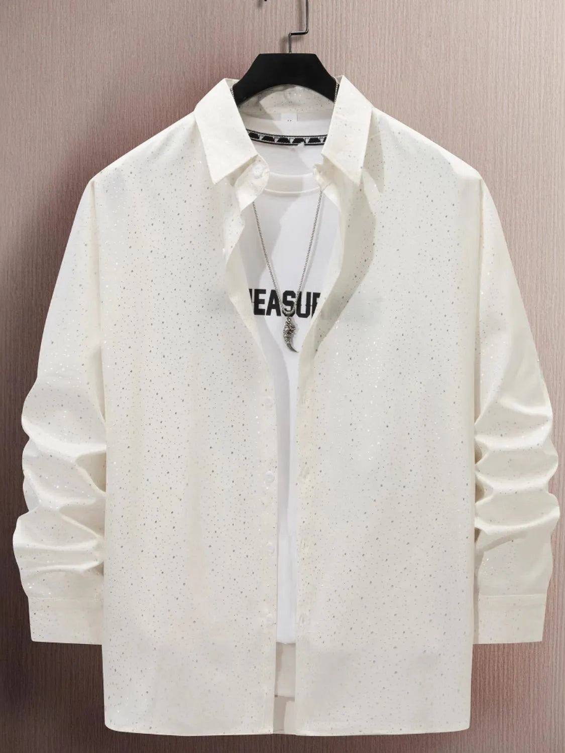 Men's Full Size Button Up Long Sleeve Shirt Plus Size - Farnelli