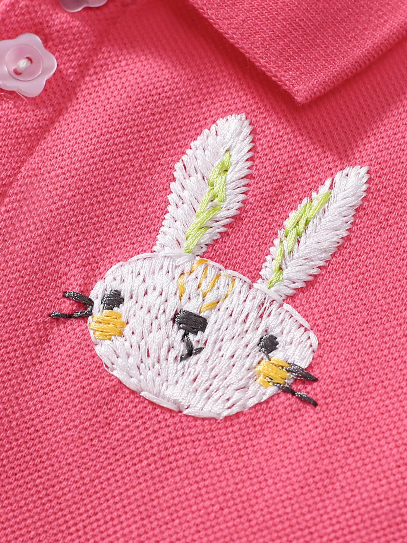 Children's Bunny Embroidered Polo Dress - Farnelli