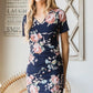 Heimish Full Size Ruched Floral Mini Dress Plus Size - Farnelli