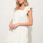 And The Why Origami Pleating Ruffled Sleeve Tiered Dress - Farnelli