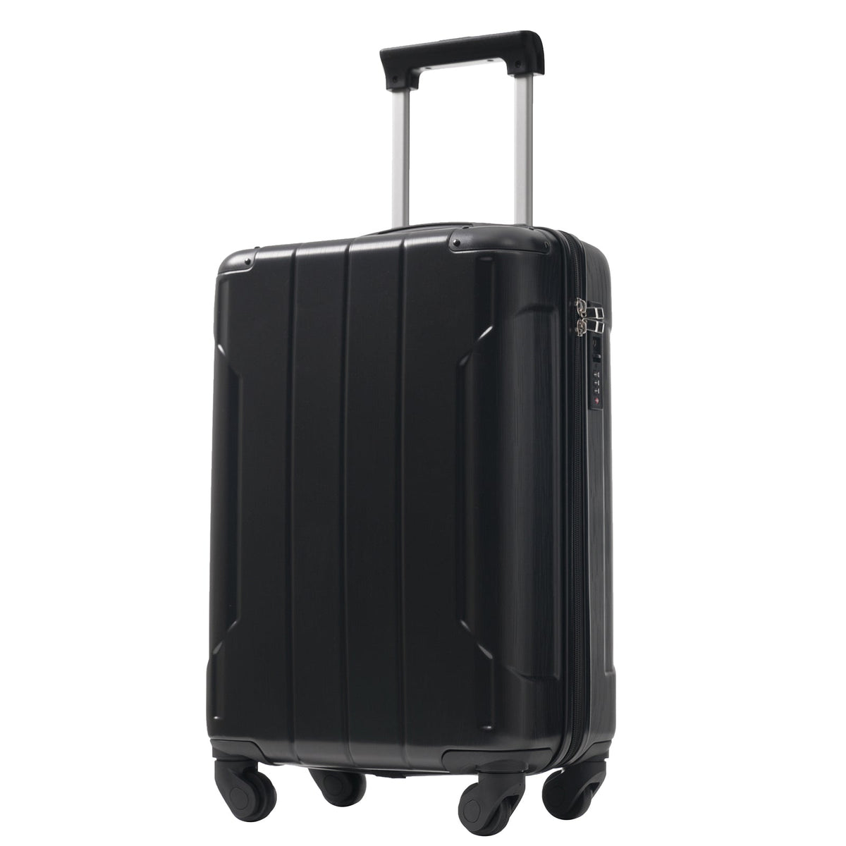 HouseOfZazla 20-inch black hardshell carry-on luggage with TSA lock