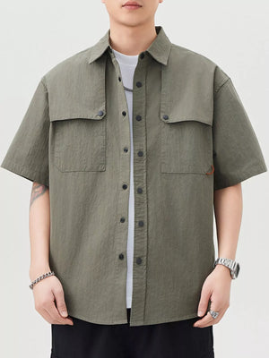 Men's Button Up Short Sleeve Shirt - Farnelli