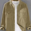Men's Plus Size Button Down Collared Neck Shirt - Green Coffee