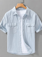 Men's Plus Size Button Up Short Sleeve Shirt - Farnelli
