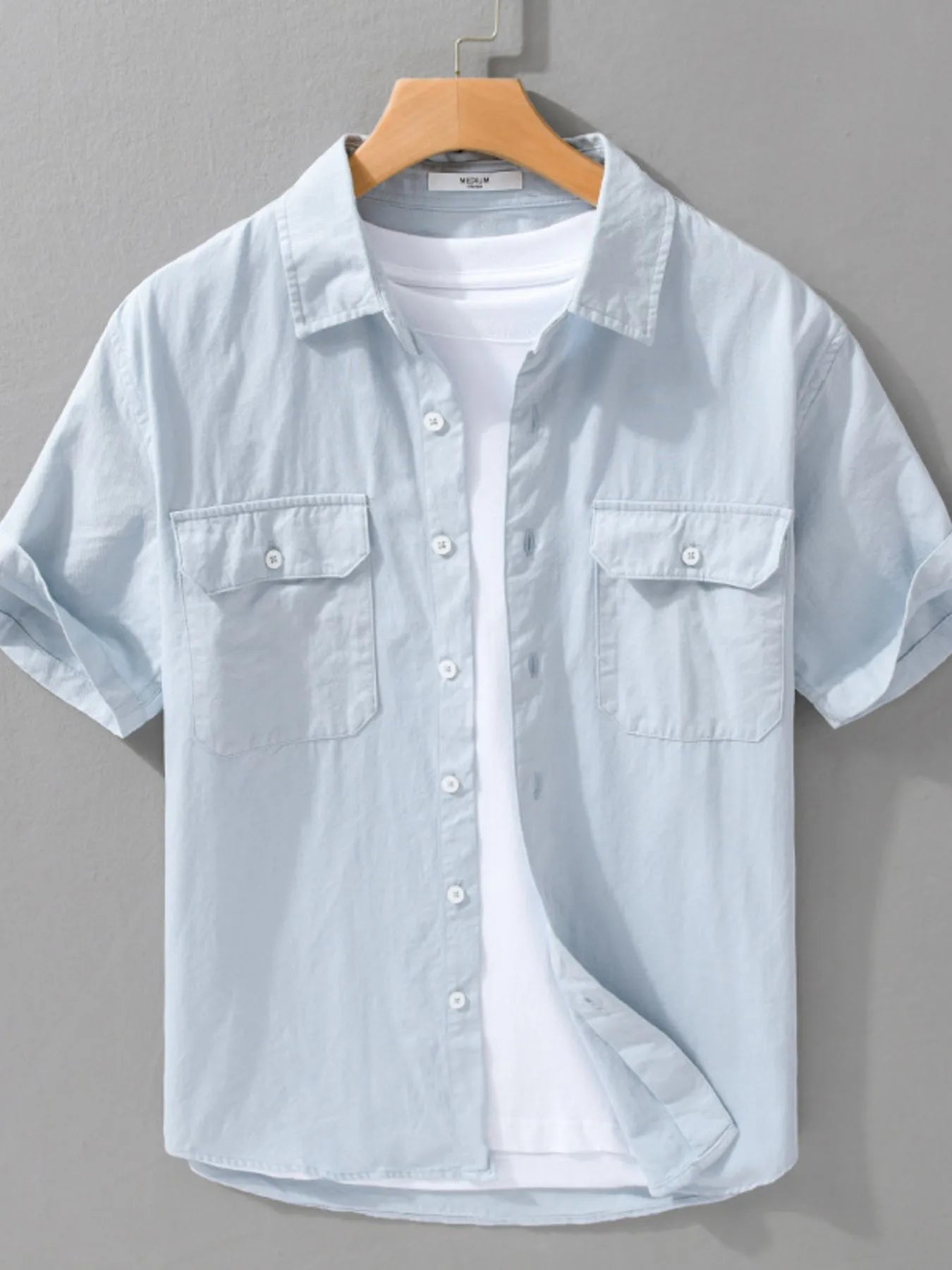 Men's Plus Size Button Up Short Sleeve Shirt - Farnelli