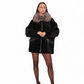 Palermo Genuine Astrakhan Silver Fox Trim Coat