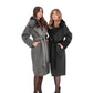 Boston Genuine Silver Fox Cashmere Blend Double-Face Coat in Graphite