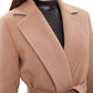 Geneva Classic Wraparound Wool Blend Overcoat in Camel