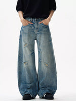 Men's Distressed Loose Fit Jeans - Farnelli