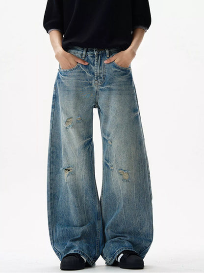 Men's Distressed Loose Fit Jeans - Farnelli