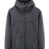 Men's Plus Size Casual Fleece Full-Zip Hooded Jacket - Dark Gray