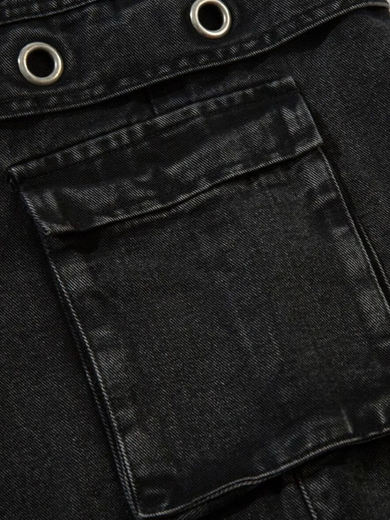 Men's Wide Leg Cargo Denim Jeans with Multi Pockets - Farnelli