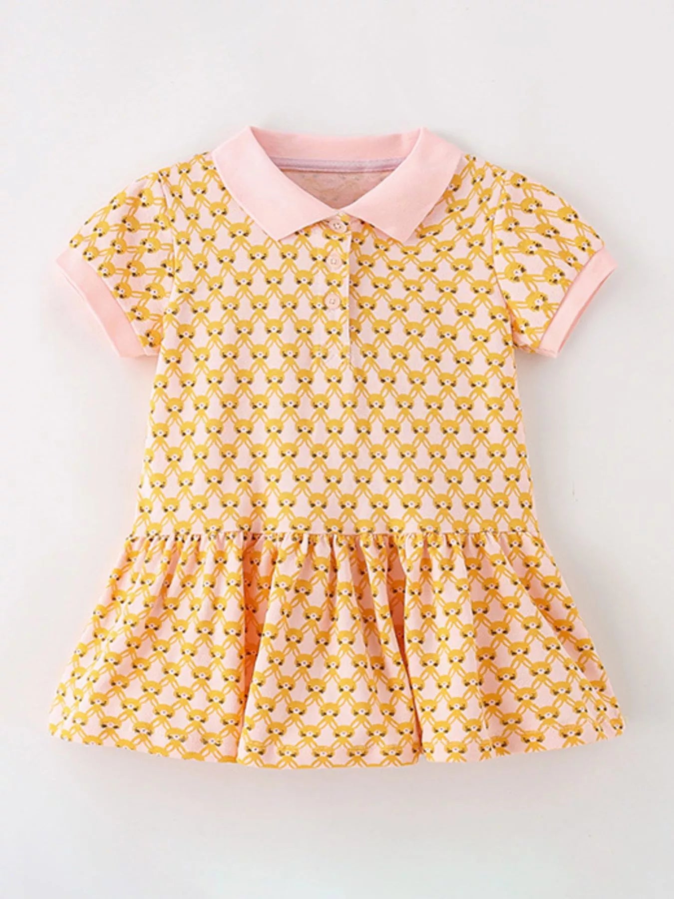 Children's Polo Collar Short Sleeve Dress - Farnelli