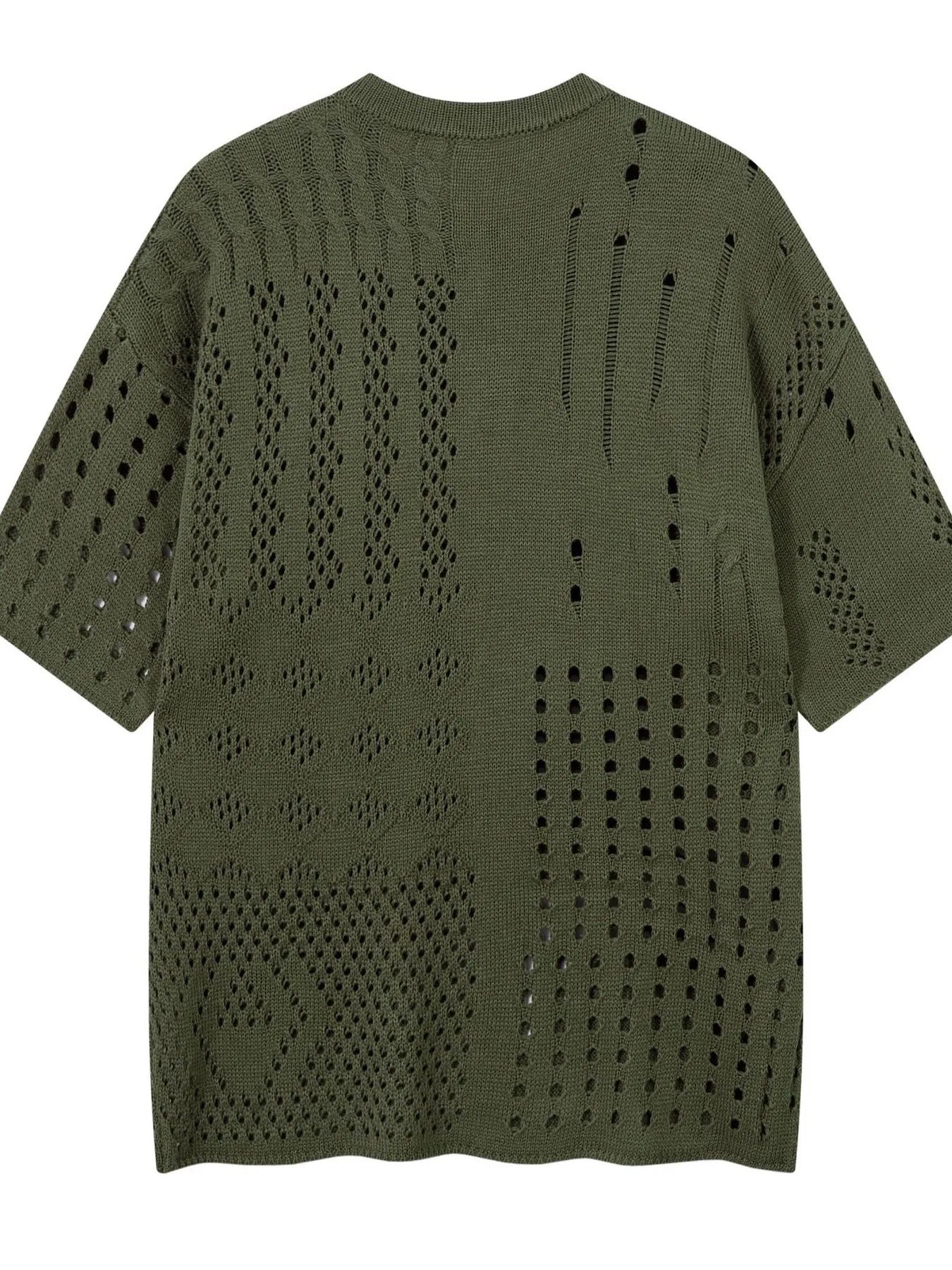 Men's Openwork Button Detail Knit Henley T-Shirt - Farnelli