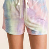 BiBi Tie Dye French Terry Casual Shorts with Twill Tape - MULTI TIE DYE