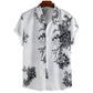 Men's Full Size Printed Short Sleeve Casual Shirt Plus Size - Farnelli
