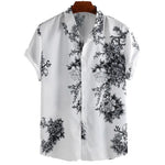 Men's Full Size Printed Short Sleeve Casual Shirt Plus Size - Farnelli