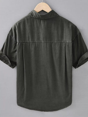 Men's Plus Size Button Up Short Sleeve Shirt - Farnelli