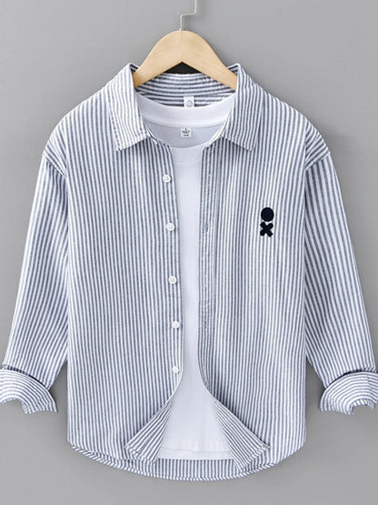 Men's Plus Size Striped Casual Long Sleeve Shirt - Farnelli