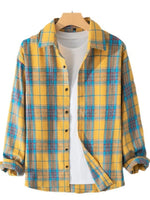 Men's Plus Size Button Up Long Sleeve Shirt - Farnelli
